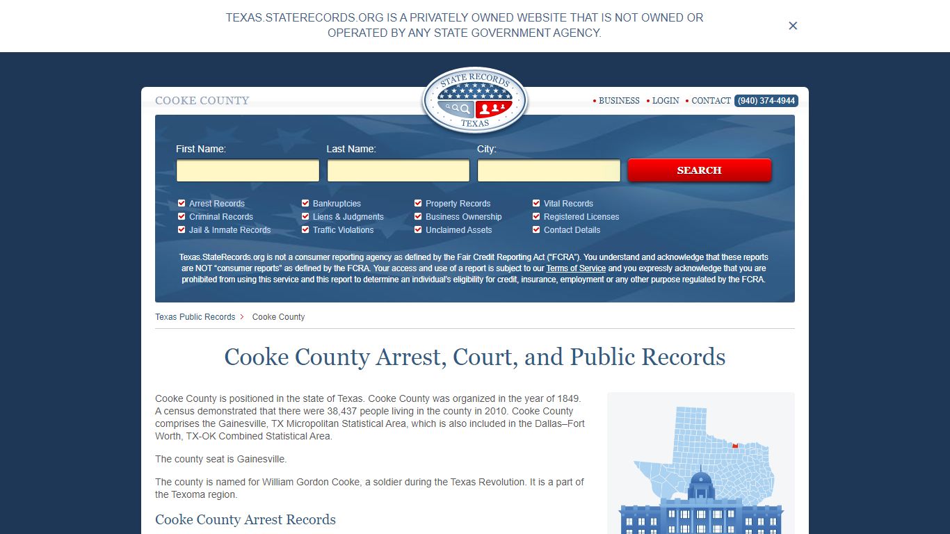 Cooke County Arrest, Court, and Public Records