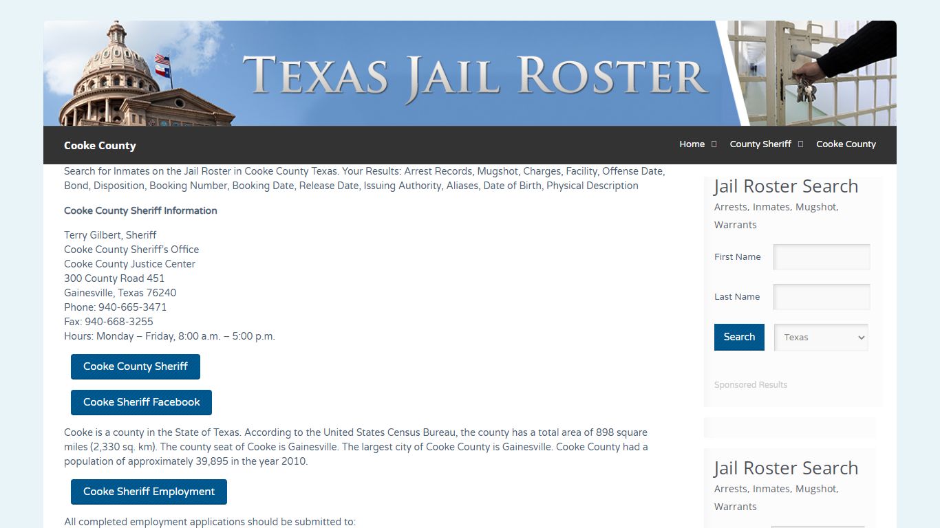 Cooke County | Jail Roster Search